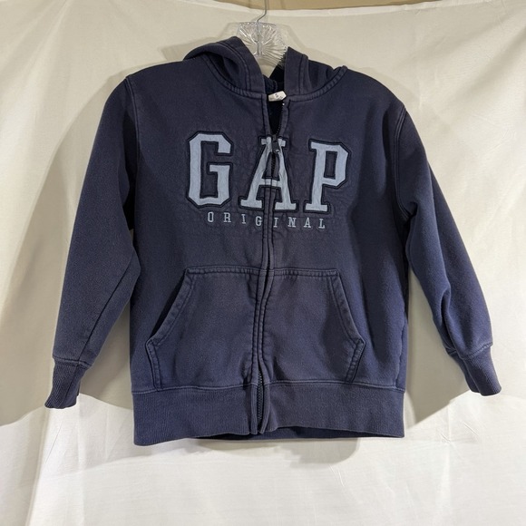 GAP Other - Kids Gap Original Logo Zip Up Hoodie Navy Blue Fleece Sweatshirt Boys Size M (8)